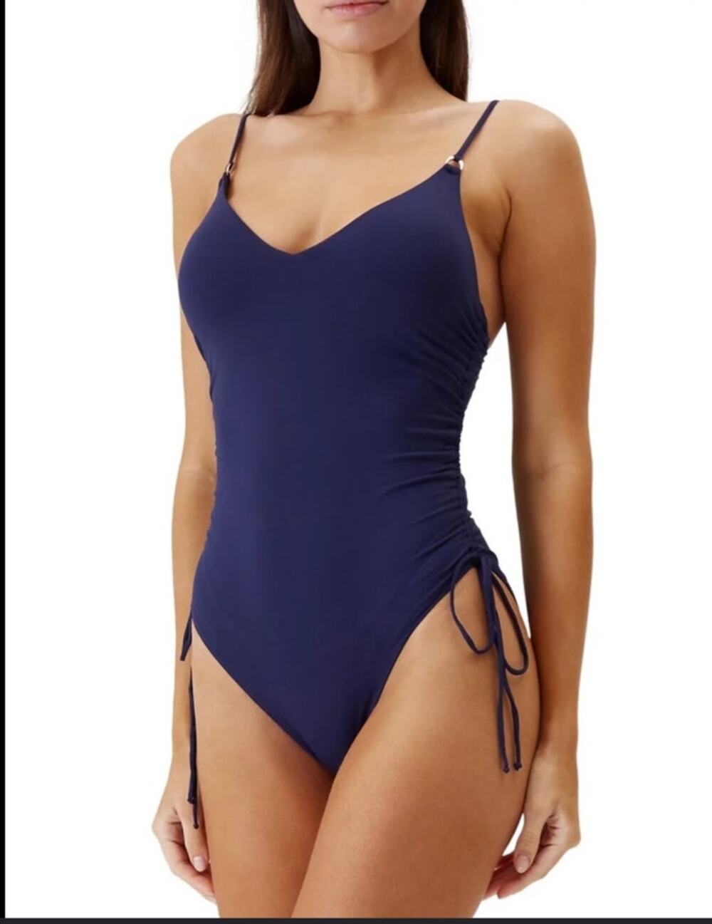 NWOT: Melissa Odabash Havana Tie-Detailed Ruched Swimsuit